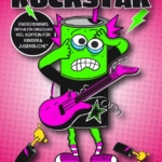 Eine Cartoon-Energydrink-Dose mit einem schockierten Gesicht, das eine rosa E-Gitarre hält, steht auf einem rosa gepunkteten Hintergrund. Der Text lautet "Party like no rockstar" und warnt davor, dass Energydrinks für Kinder und Jugendliche ungesund sind.
